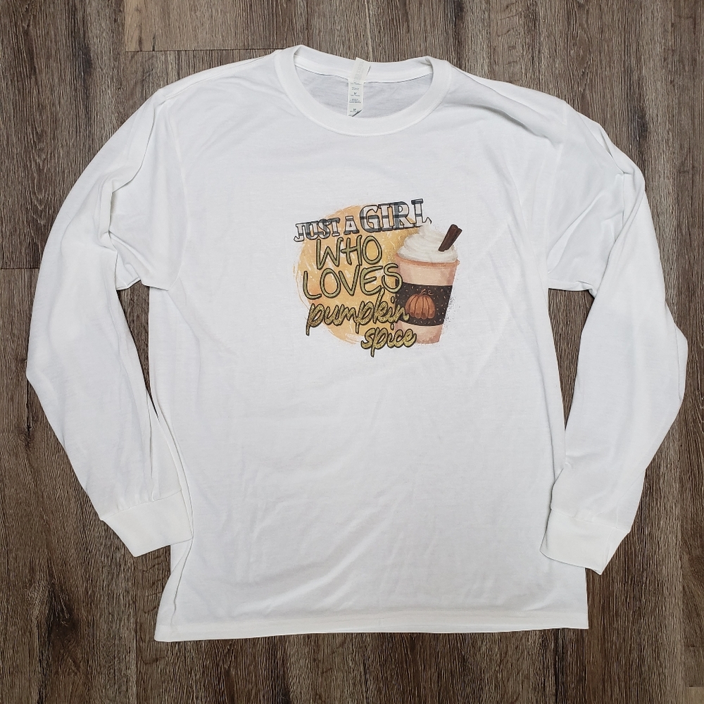 Just a Girl Who Loves Pumpkin Spice White Long Sleeve T-shirt